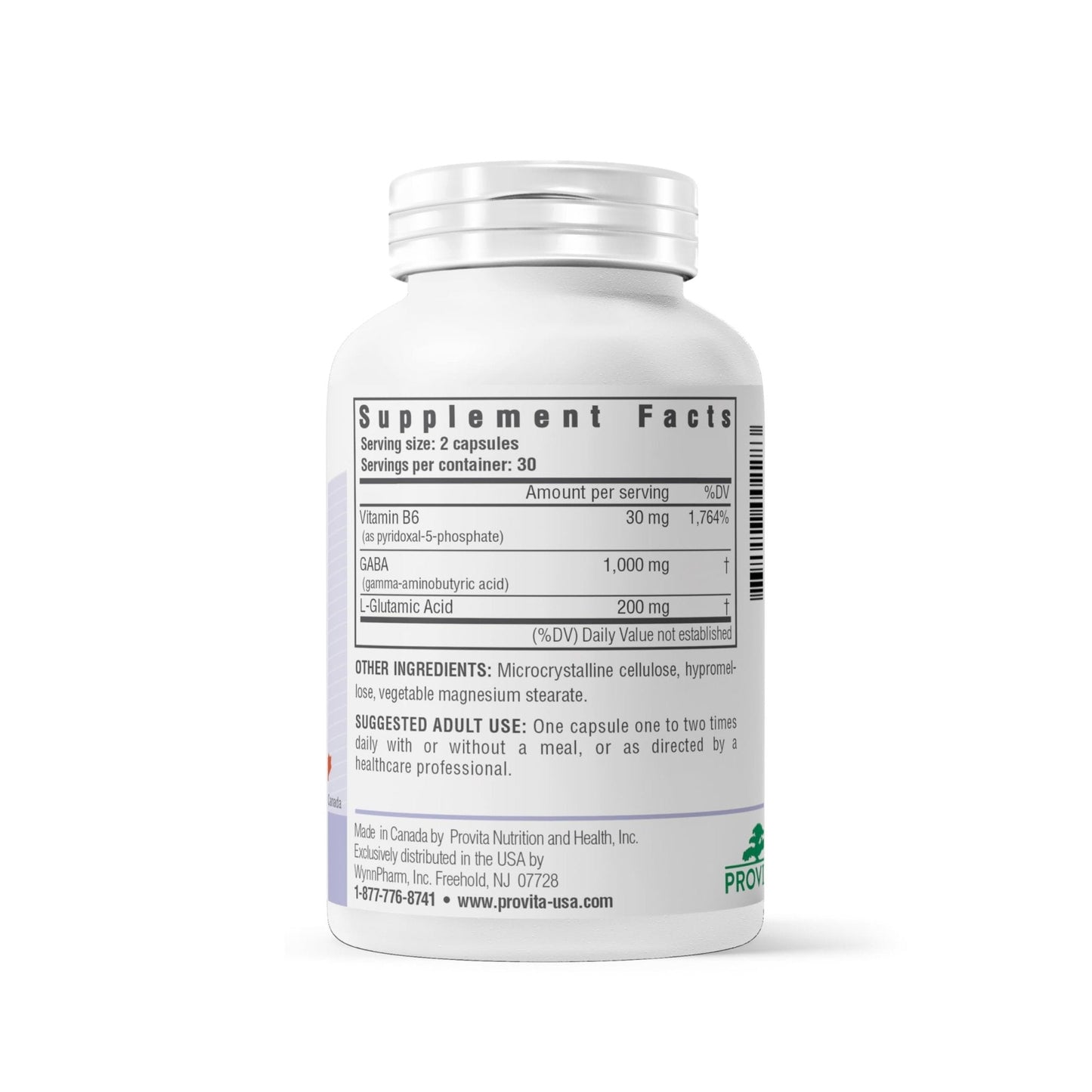 PROVITA Synergistic GABA Complex | GABA Supplement | with B6 & Glutamic Acid | Stress Relief Supplement | Mood Support | Relaxation & Calmness | Brain Support | Mood Enhancer | 60 Veg Capsules - Maple Wellness Supplements