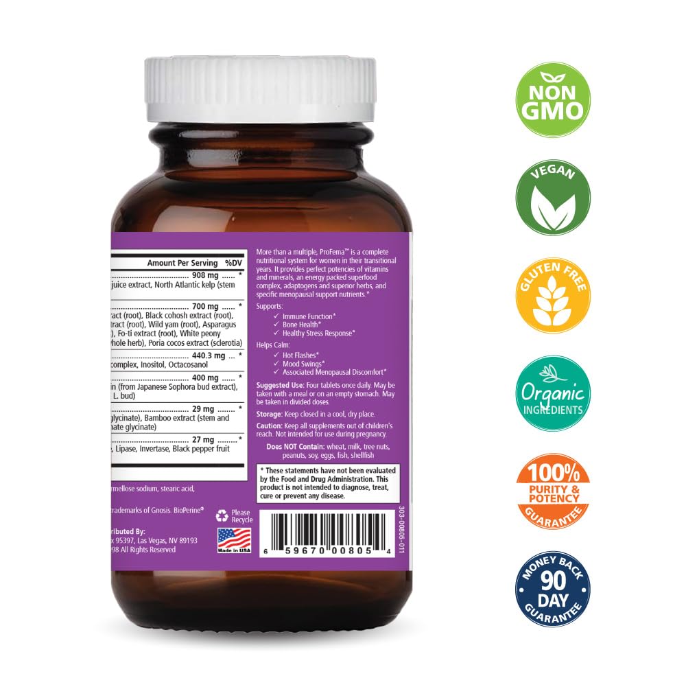 Pure Essence Labs ProFema - Multivitamin for Women - Natural Menopause Relief Supplement - Promotes Hormone Balance, Reduces Hot Flashes, Mood Swings, Night Sweats (60 Capsules) - Maple Wellness Supplements