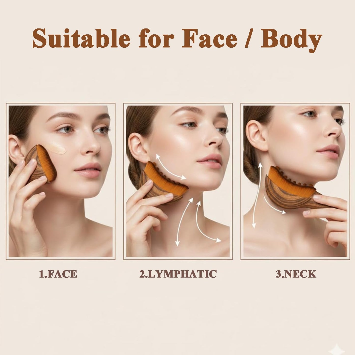 Recuvia Face Brush for Lymphatic Drainage, Gua Sha Brush for Face, Lymphatic Contour Face Brush Eliminate Puffiness, Lifting and Firming, Sculpting, Improves Skin Glow, Fit The Skin Precisely (2pcs) - Maple Wellness Supplements