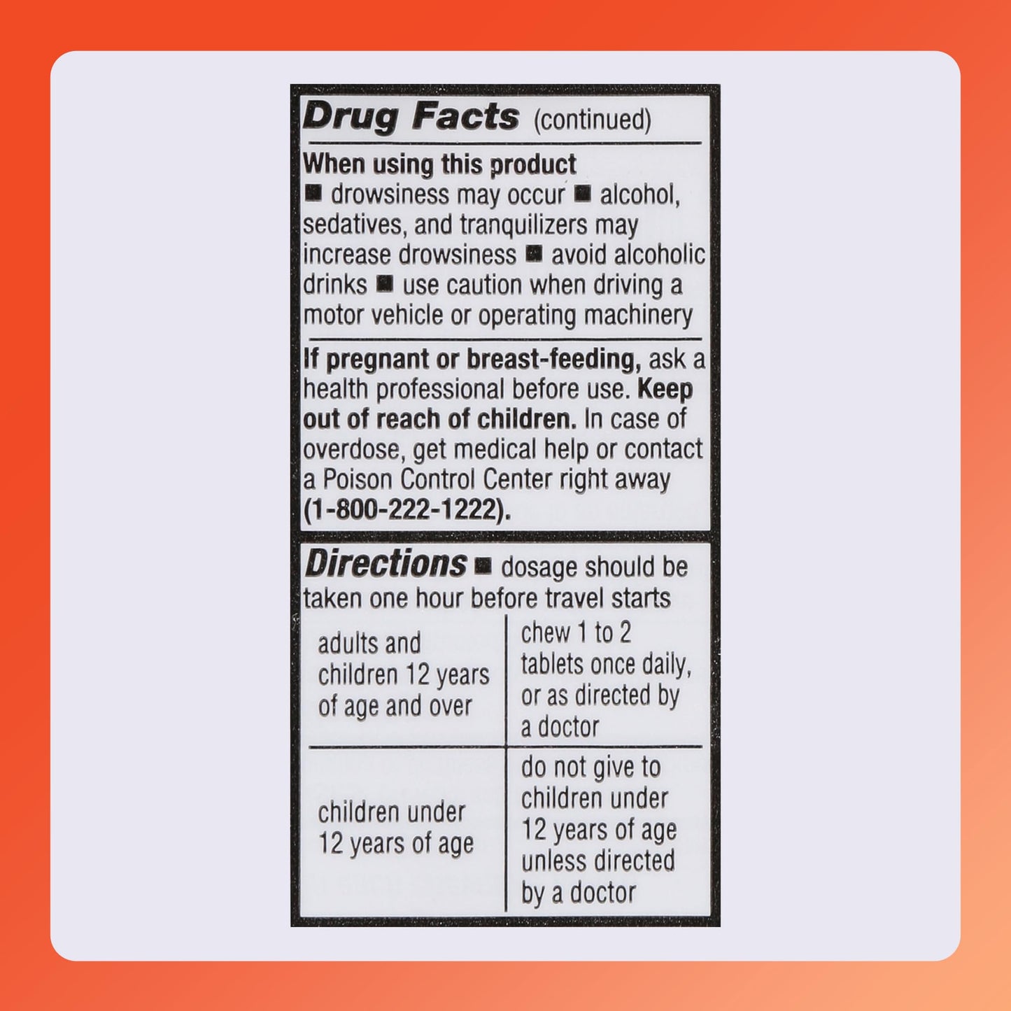 Rugby Meclizine Chewable Tablets 25mg - Anti-Nausea Medicine Helps with Motion Sickness - 100 Count (1 Pack) - Maple Wellness Supplements