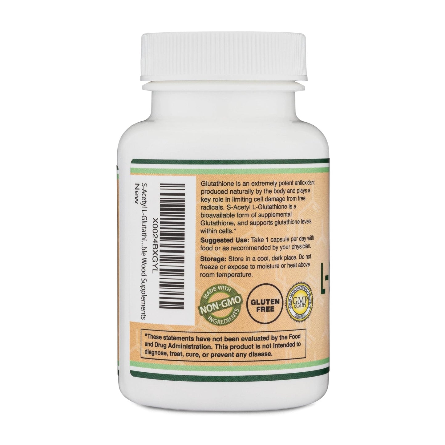 S-Acetyl L-Glutathione Capsules - 100mg, 60 Count (Acetylated Glutathione Antioxidant - More Absorbable Than Glutathione and Liposomal Glutathione, Non-GMO and Gluten Free) by Double Wood - Maple Wellness Supplements