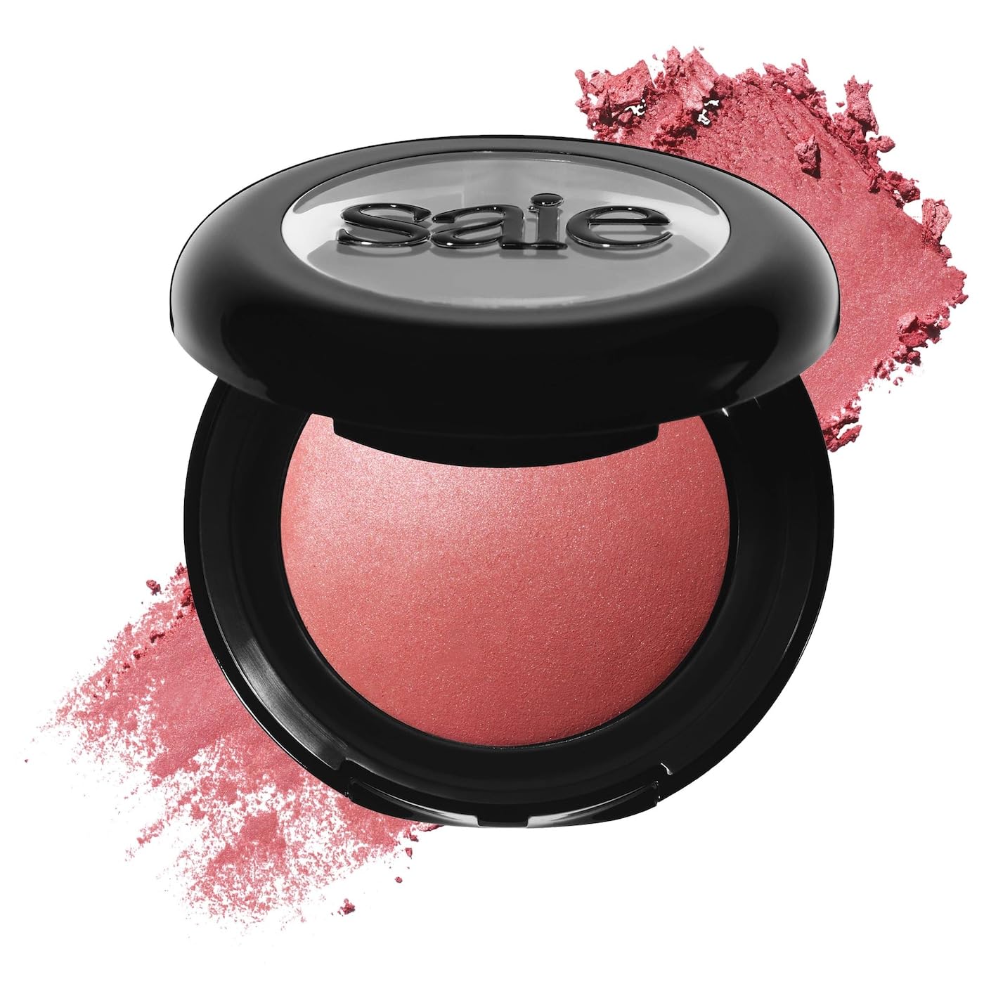 Saie Blush & Brush Duo - SuperSuede Baked Blush in Mia (.01 oz) & Powder Blush Brush - Talc-Free, Moisturizing Blush with Vegan, Fluffy Brush for Seamless Application - Maple Wellness Supplements