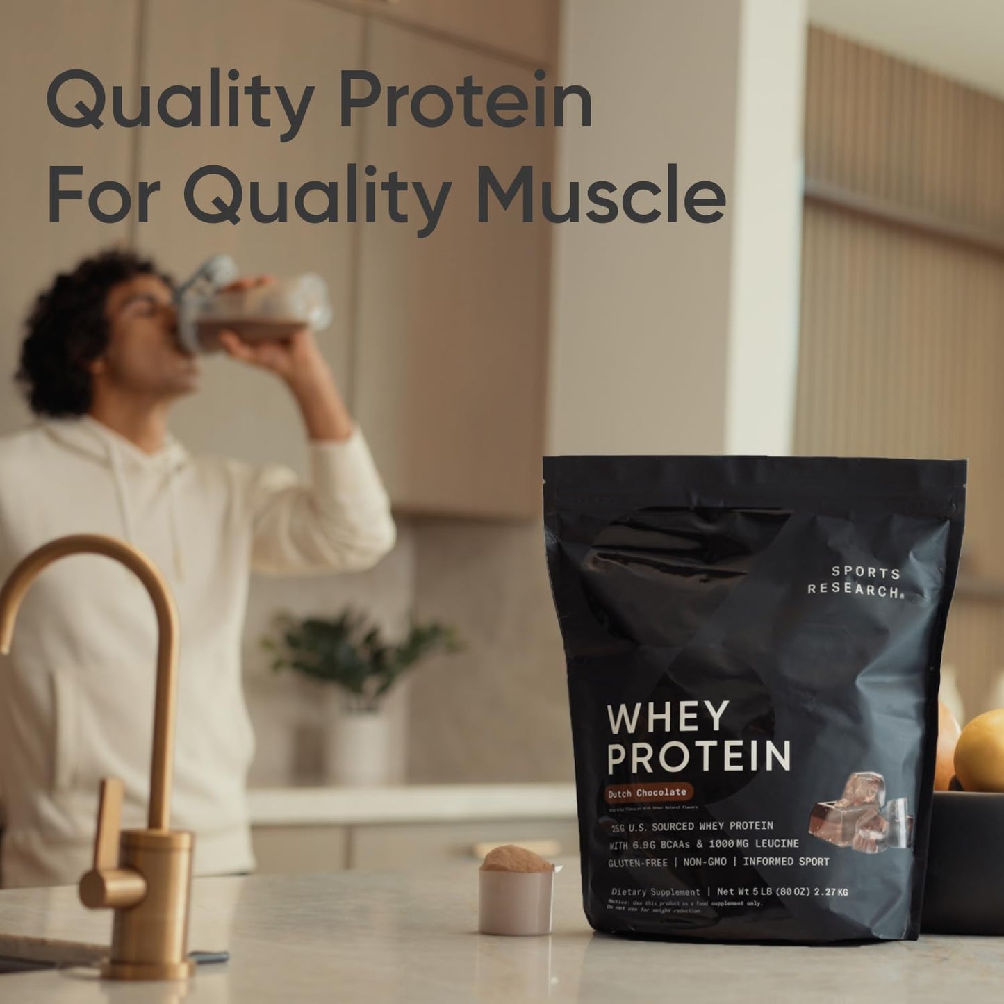 Sports Research Whey Protein - Sports Nutrition Whey Isolate Protein Powder - Maple Wellness Supplements