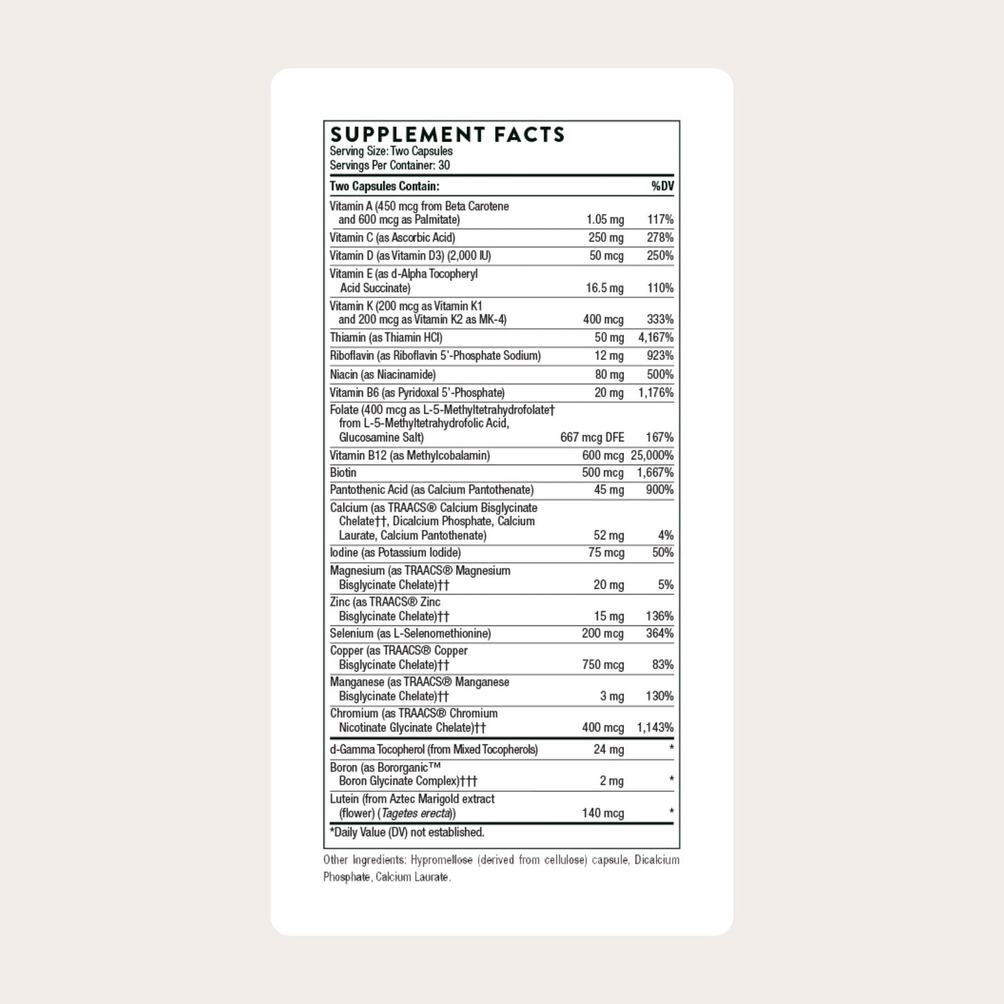 THORNE - Basic Nutrients 2/Day - Comprehensive Daily Multi-Vitamin with Optimal Bioavailability - Vitamin & Mineral Formula - Third-Party Certified - Maple Wellness Supplements