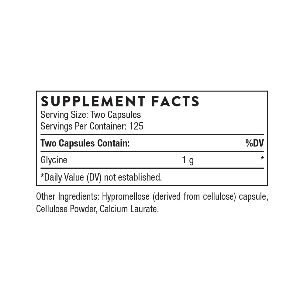 THORNE - Glycine - Supports Relaxation, Stress Management, Detoxification & Healthy Muscle Function* - Amino Acid Supplement - Third-Party Certified - Maple Wellness Supplements