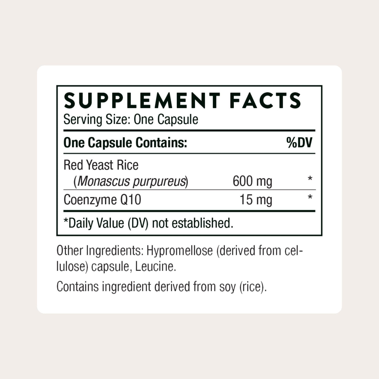THORNE - Red Yeast Rice + CoQ10 - Maintain Healthy Cholesterol Levels & Supports Cardiovascular Health - Added Antioxidant Support* - Gluten-Free, Dairy-Free - 120 Servings - Maple Wellness Supplements