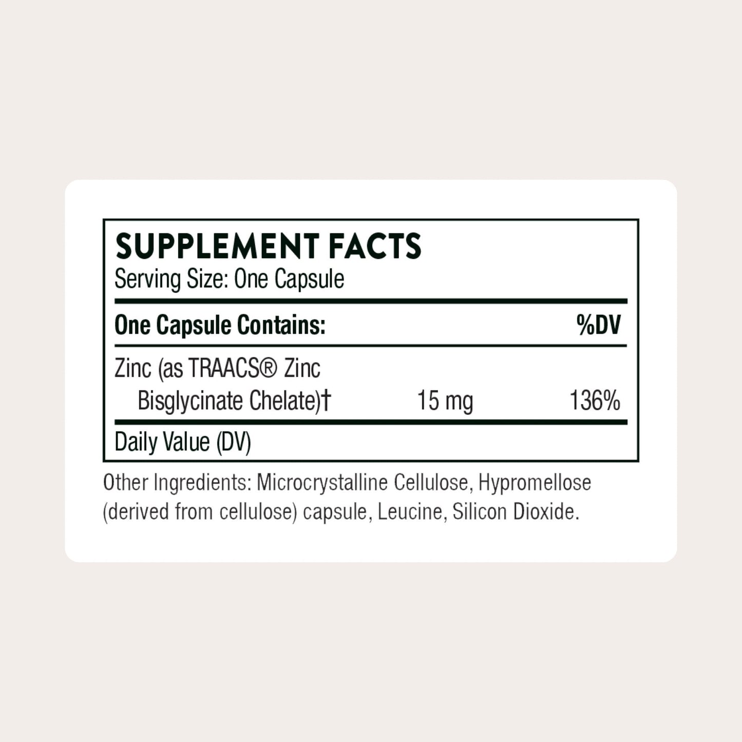 THORNE - Zinc Bisglycinate 15 mg - Highly Absorbable Zinc Supplement - Supports Immune System, Eye, Skin & Reproductive Health* - Third-Party Certified - Maple Wellness Supplements