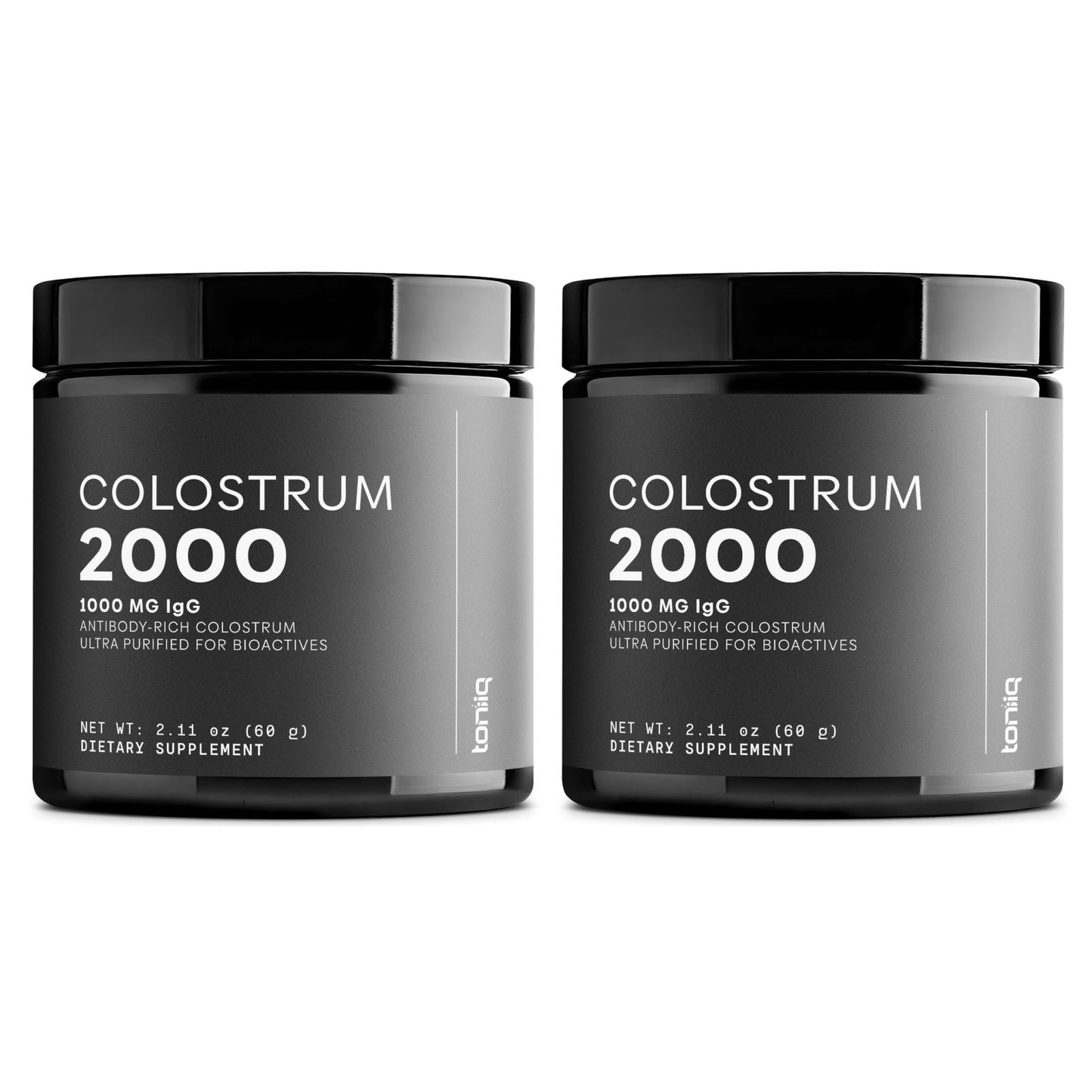 Toniiq Colostrum Powder – Ultra High Potency 50% IgG Concentrate – Farm-to-Jar Traceable French Colostrum – Microfiltered for Purity – Third-Party Lab Verified – 60 Servings - Maple Wellness Supplements