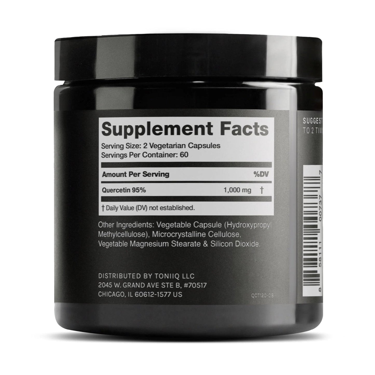 Toniiq Ultra High Purity Quercetin Capsules - 95%+ Highly Purified and Bioavailable - 1000mg Per Serving - 120 Capsules Quercetin Supplement - Maple Wellness Supplements