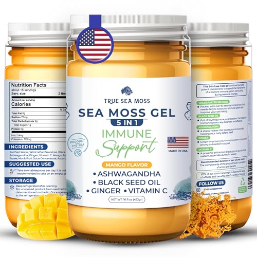 TrueSeaMoss Wildcrafted Irish Sea Moss Gel – Nutritious Raw Seamoss Rich in Minerals - Maple Wellness Supplements