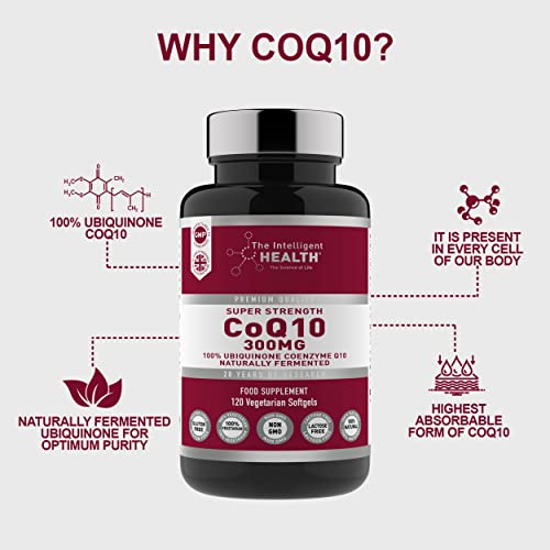 Ubiquinone Coenzyme Q10 300mg Softgel Capsules, 120 Super Strength Vegan Friendly - Maple Wellness Supplements