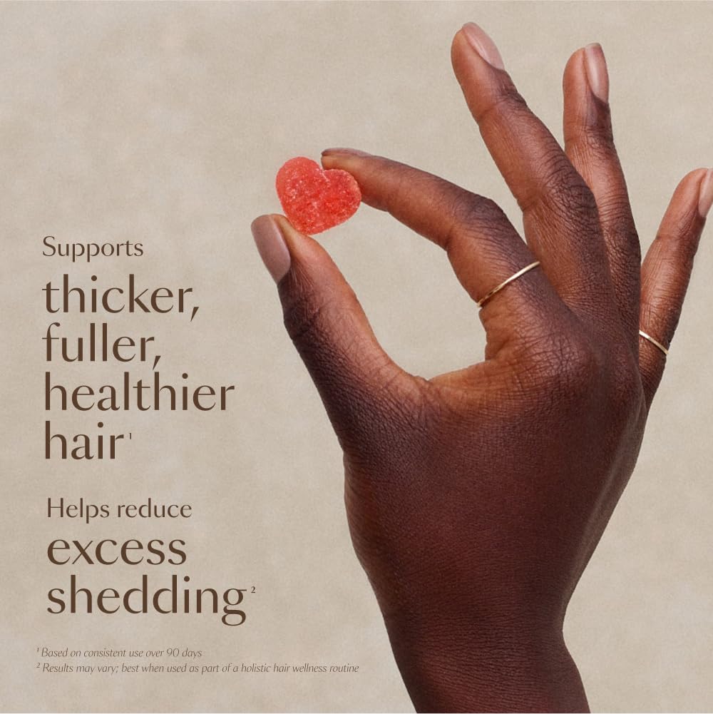 VEGAMOUR GRO Biotin Gummies, Strawberry Flavor with 5000 mcg Biotin, Supports Healthy Hair Vegan Gummies with Vitamins A, B, C, E, B-12 & More, 30 Ct - Maple Wellness Supplements