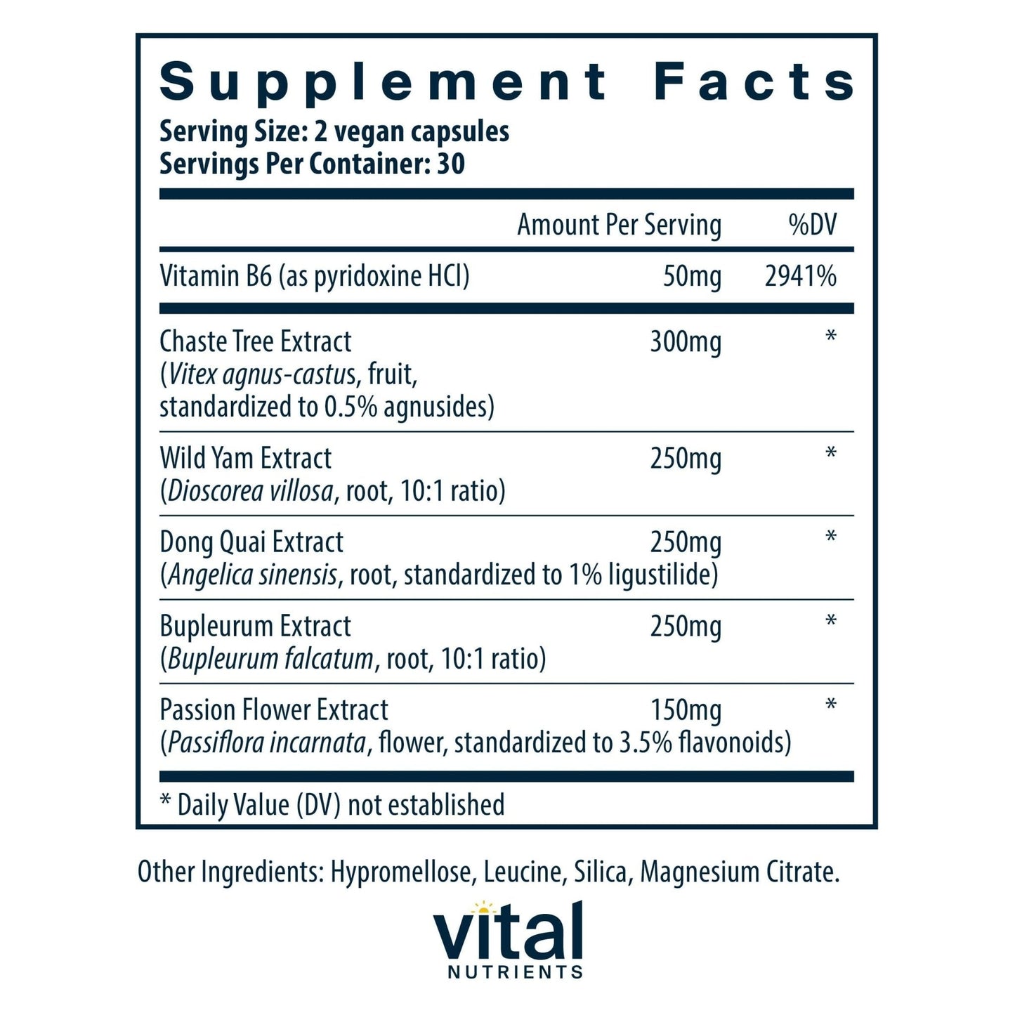 Vital Nutrients PMS Support - Vitex Berry & Passionflower Extract for Premenstrual Support & Hormone Balance* - Vitamin B6 PMS Supplements - Gluten, Dairy, Soy Free - Non-GMO - 60 Capsules - Maple Wellness Supplements
