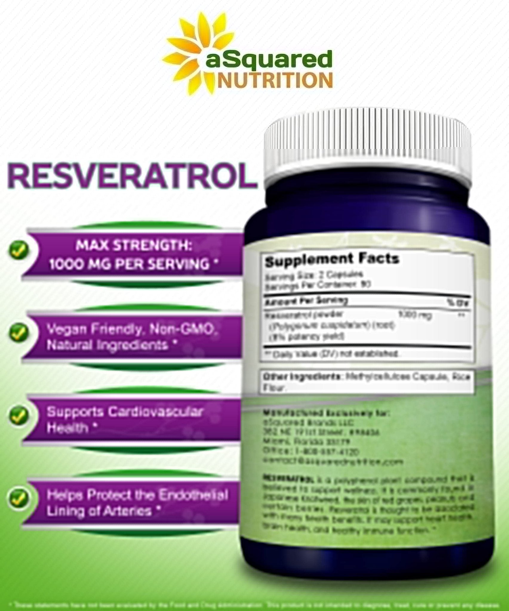 100% Natural Resveratrol - 1000mg Per Serving Max Strength (180 Capsules) Antioxidant Supplement, Trans-Resveratrol Pills - Maple Wellness Supplements