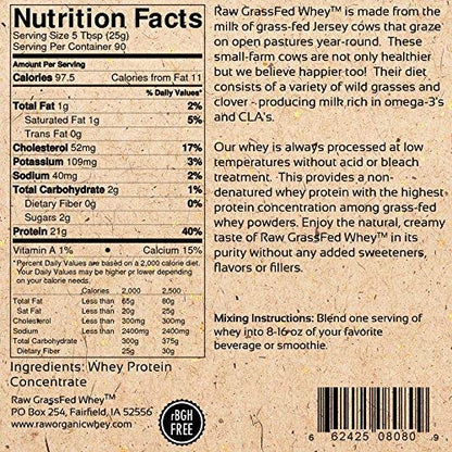 100% Raw Grass Fed Whey - Happy Healthy Cows, COLD PROCESSED Undenatured - Maple Wellness Supplements