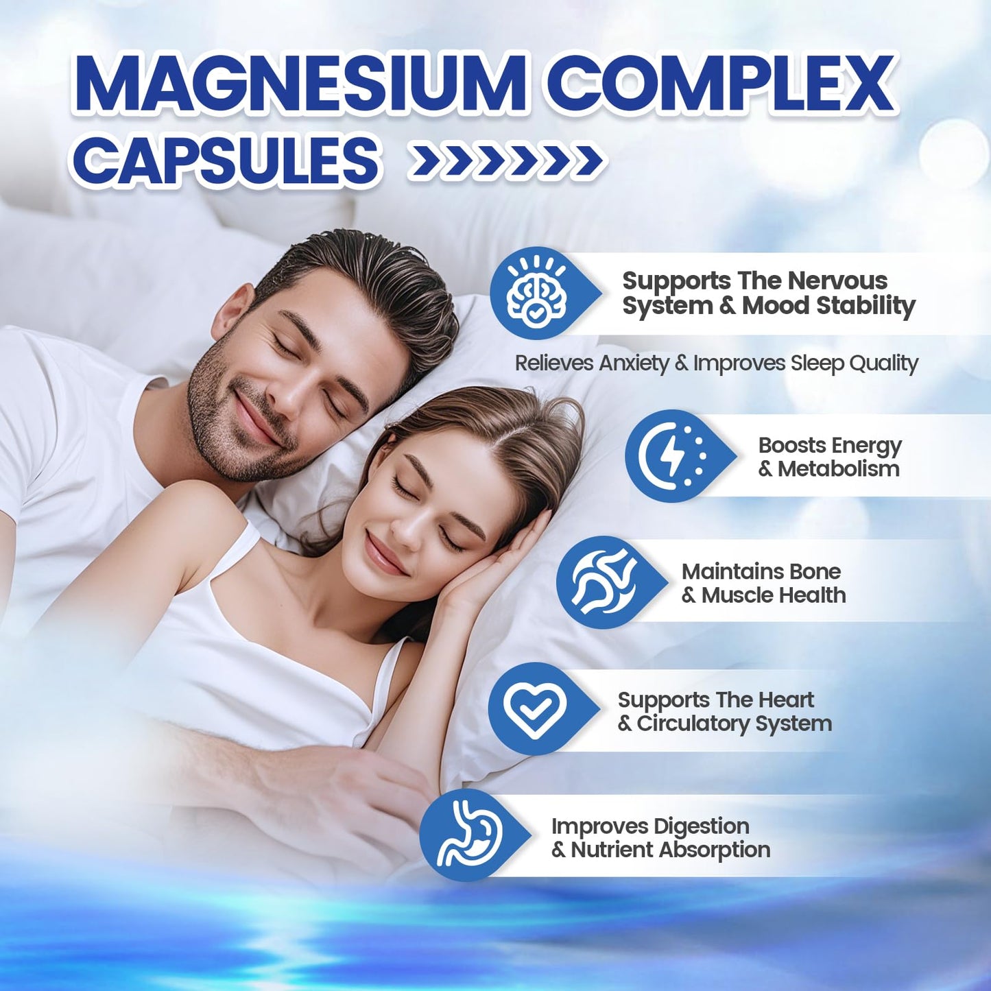 1000mg Magnesium Complex Capsules, 8-in-1 Magnesium Glycinate, Citrate, Malate, Taurate, Oxide, Carbonate, Aspartate, Orotate - 240 Capsules - Maple Wellness Supplements