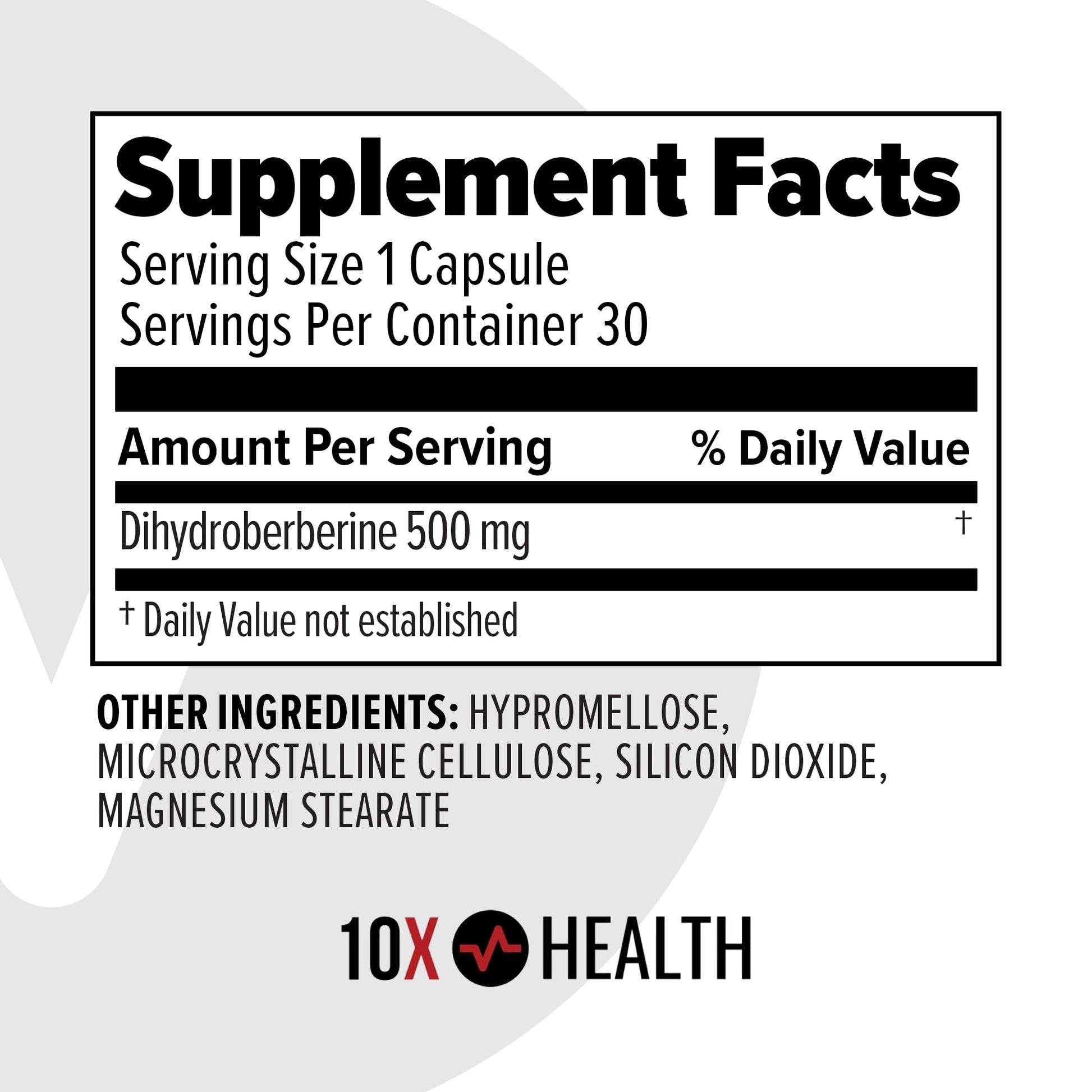 10X Health Berberine Supplement 500mg - Contains Dihydroberberine Supplement for Better Absorption - Supports Cardiovascular & Gut Health - Maple Wellness Supplements