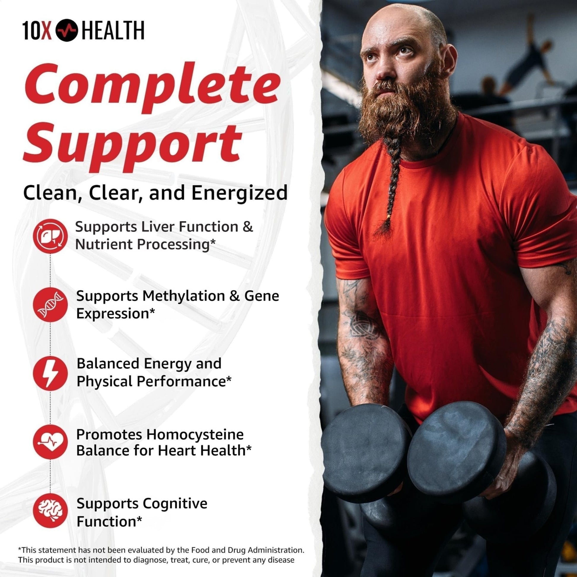 10X Health TMG Supplements - Trimethylglycine Supplement for Liver Support, Heart Wellness, Energy, Homocysteine Levels - TMG Capsules with Betaine Anhydrous - Maple Wellness Supplements