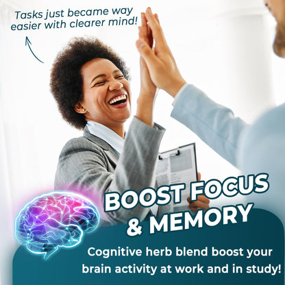 11-IN-1 Brain Supplement for Memory and Focus with L-Tyrosine L-Theanine, Methylated B12 & B6, Lion's Mane Mushroom, Ginkgo Biloba, Bacopa Monnieri, Choline for Focus, Nootropic, Energy, 2Packs - Maple Wellness Supplements