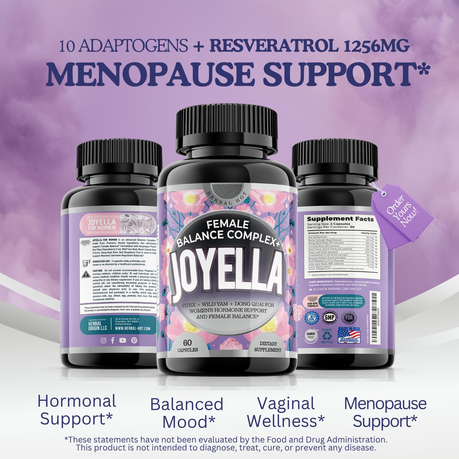 11-in-1 Hormonal Balance, Relief for Menopause Symptoms, Helps Reduce Hot Flashes, Night Sweats, and Mood Swings, Clinically Proven Ingredients, Natural PMS Support, Made in USA, 3rd Party-Tested - Maple Wellness Supplements