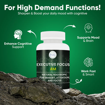 12-in-1 Natural Nootropic Brain Supplement for Memory and Focus, Nootropic for Men & Women, Brain Support Pill for Adults, Brain Vitamins - Focus 30 Day Supply - Maple Wellness Supplements
