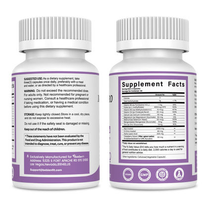 13-in-1 Myo Inositol & D-Chiro Inositol for Women PCOS,Hormonal Balance,2460mg-40:1 Ratio,Ovarian Health&Cycle Support Supplement Plus Alpha Lipoic Acid/Folate/Vitex/Magnesium/Multivitamin,120 Veg Cap - Maple Wellness Supplements