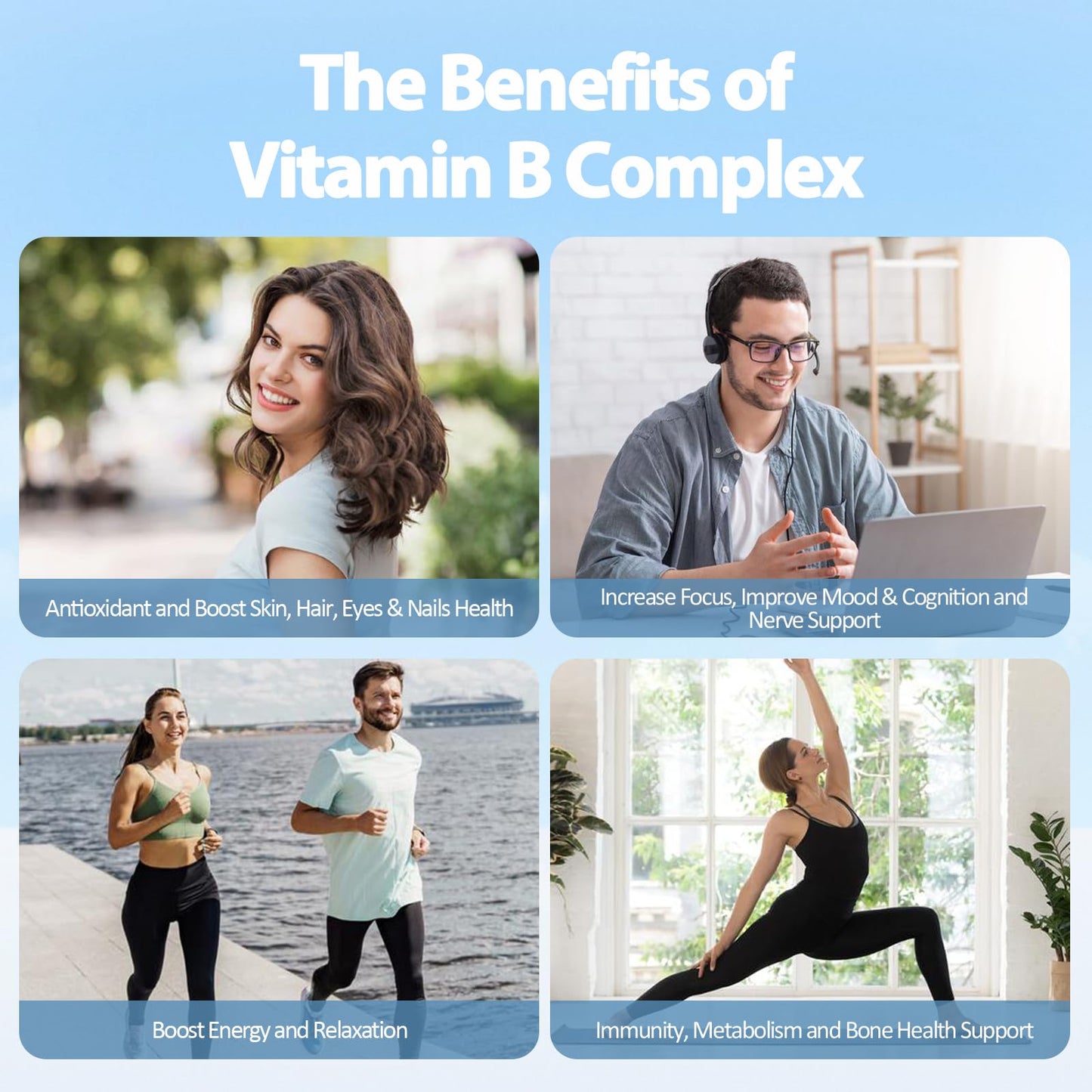 13-in-1 Vitamin B Complex Plus with Vitamin B1, B2, B3 (Niacinamide), B4, B5, B6, B7 (Biotin), B8 (Inositol), B9 (Folate), B12, C, D3, K2 - Energy, Nerve, - Maple Wellness Supplements