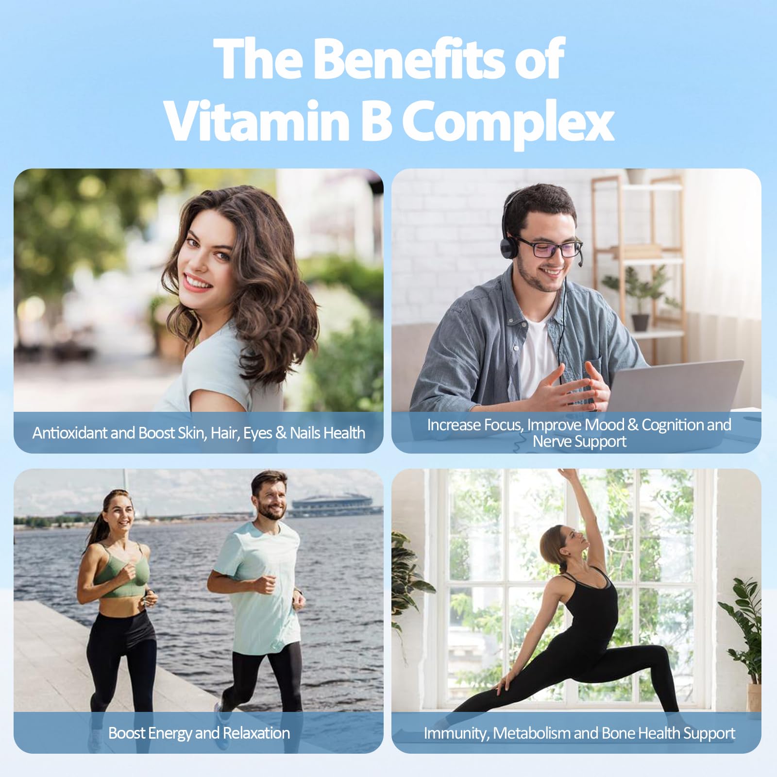 13-in-1 Vitamin B Complex Plus with Vitamin B1, B2, B3 (Niacinamide), B4, B5, B6, B7 (Biotin), B8 (Inositol), B9 (Folate), B12, C, D3, K2 - Energy, Nerve, - Maple Wellness Supplements