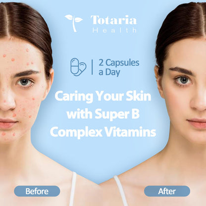 13-in-1 Vitamin B Complex Plus with Vitamin B1, B2, B3 (Niacinamide), B4, B5, B6, B7 (Biotin), B8 (Inositol), B9 (Folate), B12, C, D3, K2 - Energy, Nerve, - Maple Wellness Supplements