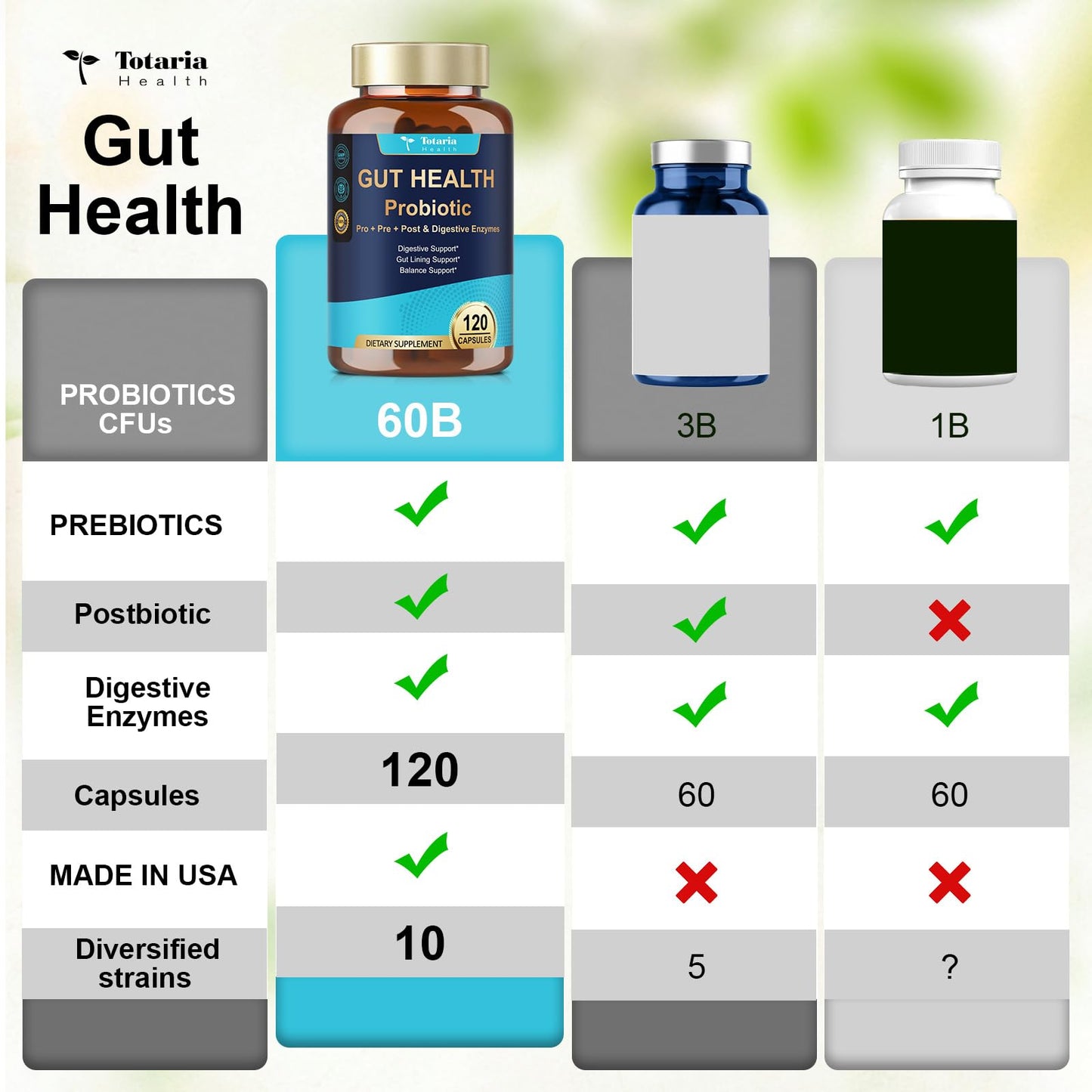 14-in-1 Gut Health with Probiotics, Prebiotics, Postbiotics & Digestive Enzymes for Women & Men, 60 Billion CFU Probiotics for Digestion, Strong Immunity, - Maple Wellness Supplements