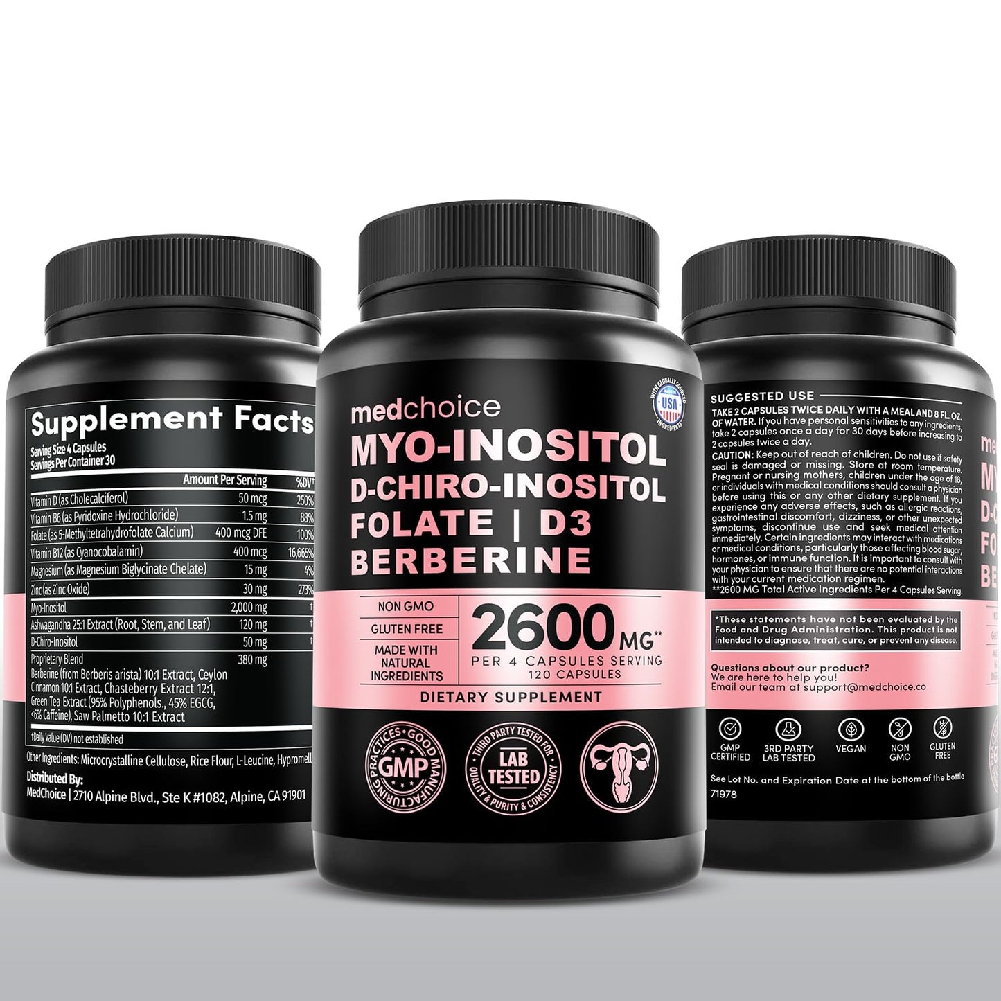 14-in-1 Women’s Inositol Complex Supplement – 40:1 Myo & D-Chiro Inositol with Folate, Vitamin D3, Zinc, Magnesium & Botanicals for Hormone - Maple Wellness Supplements