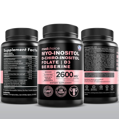 14-in-1 Women’s Inositol Complex Supplement – 40:1 Myo & D-Chiro Inositol with Folate, Vitamin D3, Zinc, Magnesium & Botanicals for Hormone - Maple Wellness Supplements