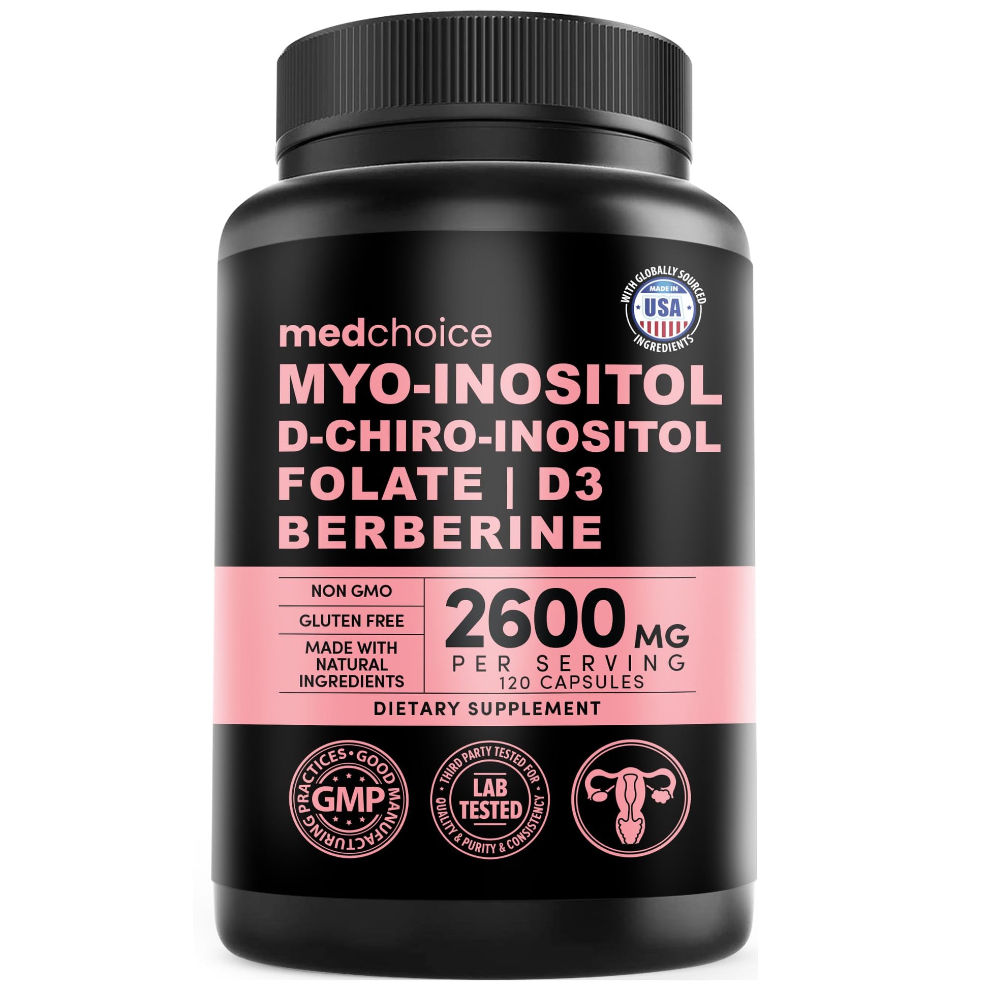 14-in-1 Women’s Inositol Complex Supplement – 40:1 Myo & D-Chiro Inositol with Folate, Vitamin D3, Zinc, Magnesium & Botanicals for Hormone - Maple Wellness Supplements