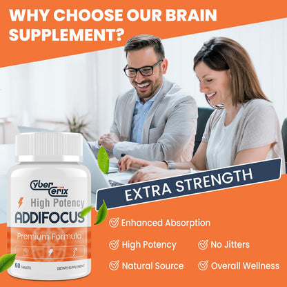 17-in-1 Supplement for Memory and Focus - Supplement for Concentration, Clarity, Energy & Focus - Natural Caffeine Blend with Vitamins, Amino Acids & Herbal Extracts - 60 Tablets - Maple Wellness Supplements