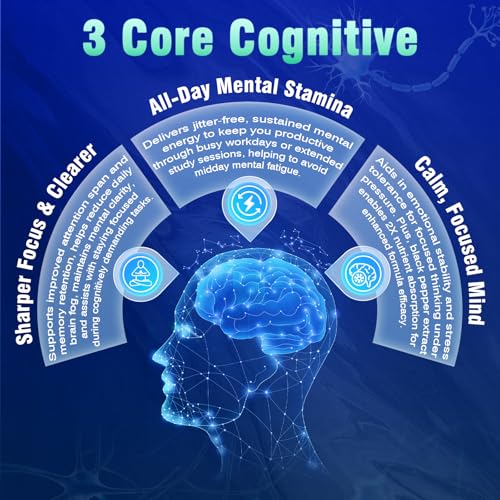 18-in-1 Brain Supplement for Memory and Focus – Nootropic Capsules with Alpha GPC, Bacopa, Ginkgo Biloba, Lion's Mane, Vitamin B6 & B12 | Cognitive Health, Mental Clarity | Vegan, Non-GMO - Maple Wellness Supplements