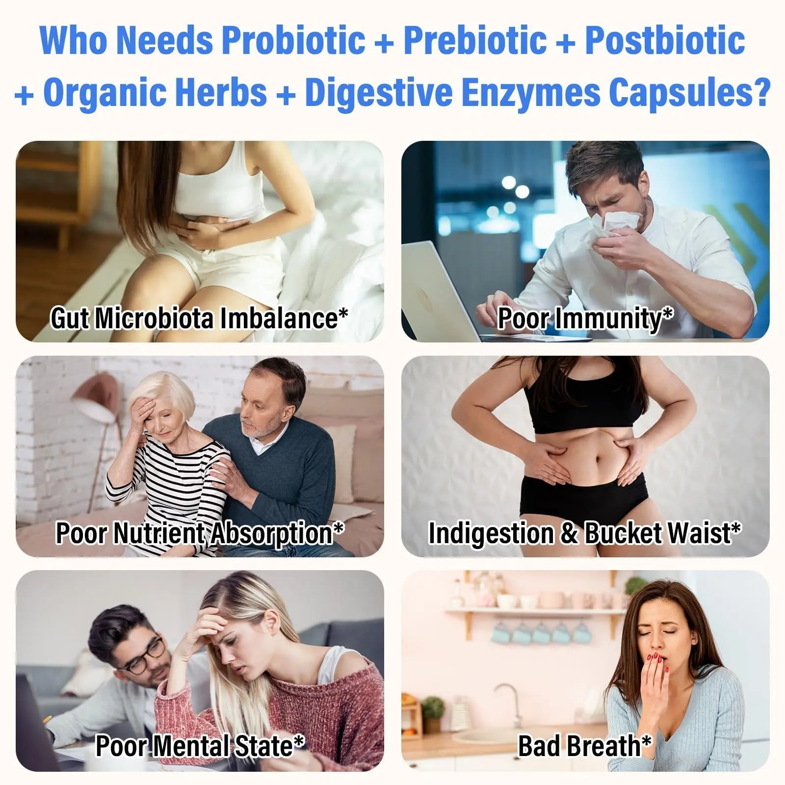 (180 Capsules) Probiotics for Women & Men, 5-in-1 Probiotic, Prebiotic, Postbiotic, Organic Herbs & 16 Digestive Enzymes Blend, 300 Billion CFU, Complete Gut Health, Digestive Health & Immune* - Maple Wellness Supplements