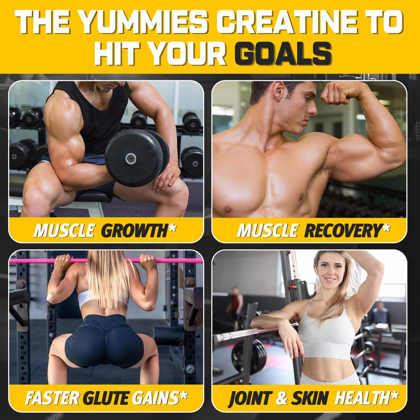 (180 Count) Creatine Monohydrate Gummies for Men & Women - Creatine Pre Workout Gummies for Muscle Builder, Muscle Strength, Recovery, Endurance, Energy, - Maple Wellness Supplements