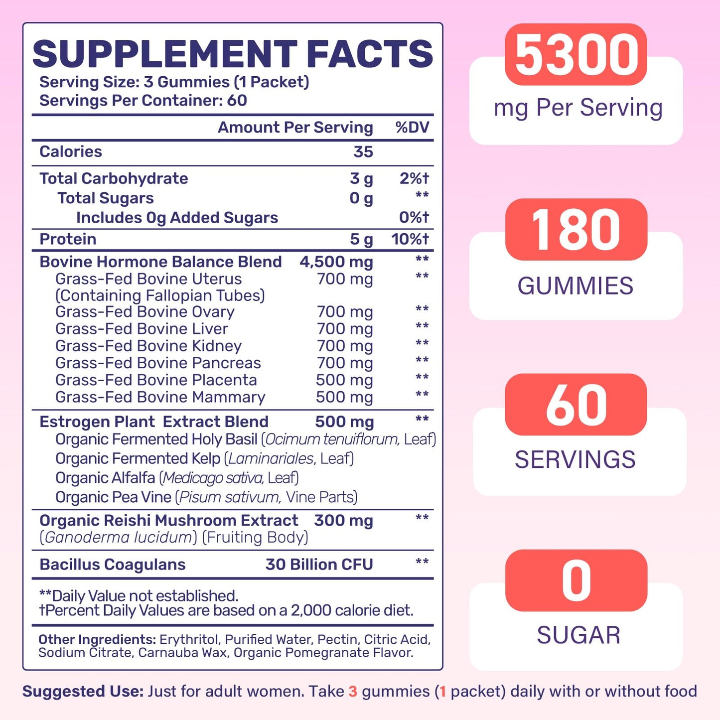 (180 Gummies) Beef Organ Supplement for Women - 5300mg Beef Liver, Kidney, Uterus & 10 More, for Hormone Balance, Menstruation, Energy, Immunity, Gut & Skin Health - 100% Grass Fed & Pasture Raise - Maple Wellness Supplements