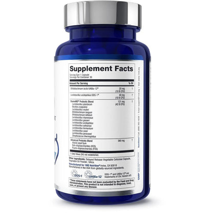1MD Nutrition BiomeMD Probiotics | 62 Billion CFUs, 15 Comprehensive Strains - Pro & Prebiotics | Doctor-Formulated for Digestive Health & Immune Support | 30 Capsules - Maple Wellness Supplements