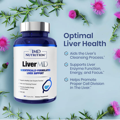 1MD Nutrition LiverMD - Liver Support Supplement | Siliphos Milk Thistle Extract & NAC - Supports Healthy Energy, Immunity & Overall Health - Maple Wellness Supplements