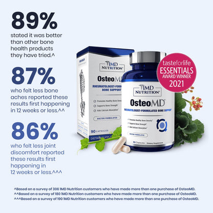 1MD Nutrition OsteoMD for Comprehensive Support - Supplement for Women and Men - Promote Density w/Vitamin D - Hydroxyapatite - Maple Wellness Supplements
