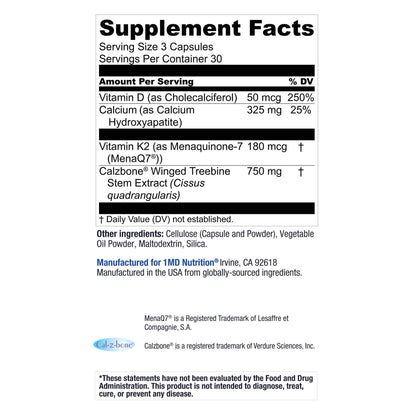 1MD Nutrition OsteoMD for Comprehensive Support - Supplement for Women and Men - Promote Density w/Vitamin D - Hydroxyapatite - Maple Wellness Supplements