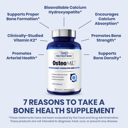 1MD Nutrition OsteoMD for Comprehensive Support - Supplement for Women and Men - Promote Density w/Vitamin D - Hydroxyapatite - Maple Wellness Supplements