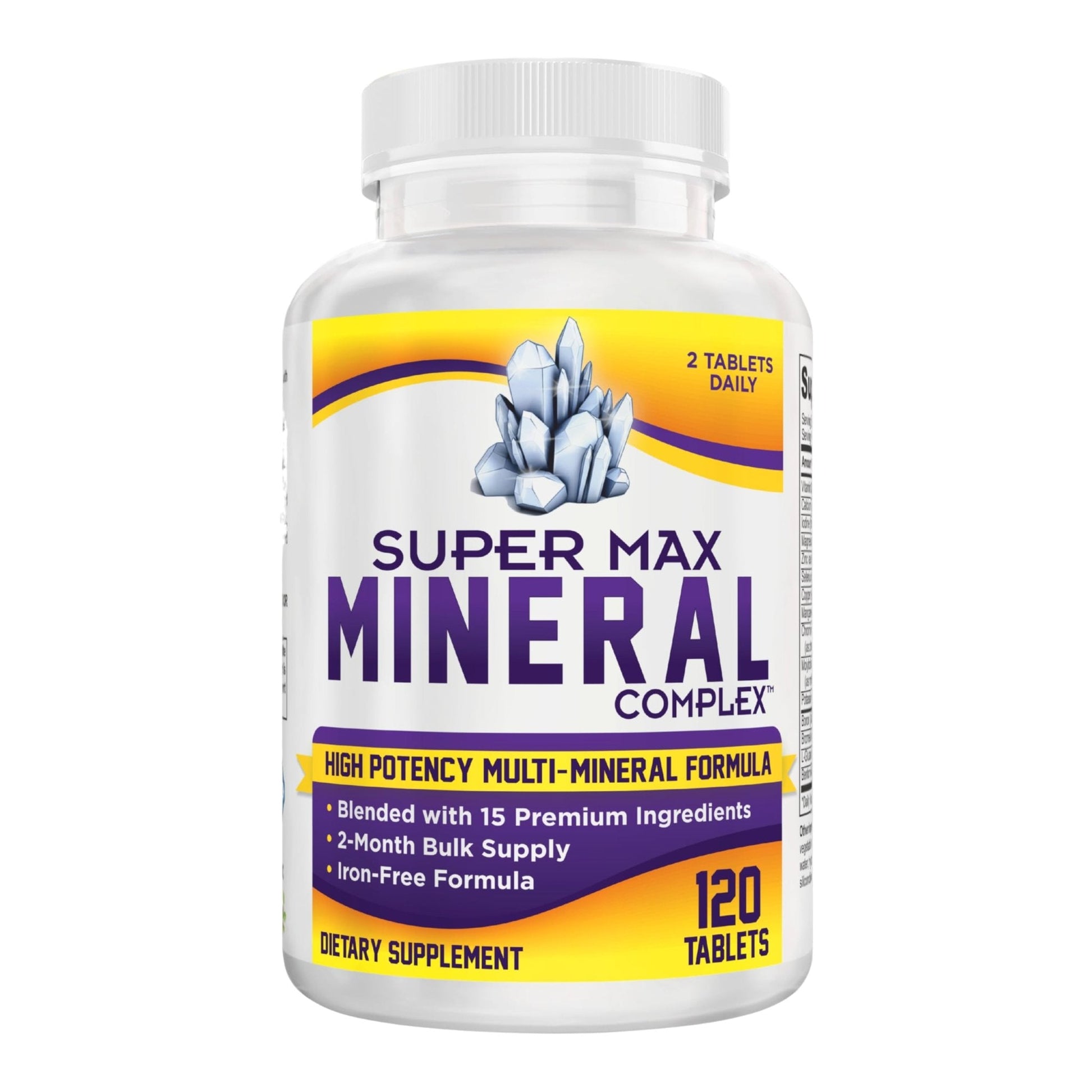 2-Month Multimineral Supplement Support Iron-Free Formula | Daily Multiminerals | Multi-Mineral Supplements | Minerals Complex | 60-Day Bulk Supply | 120 Tablets - Maple Wellness Supplements