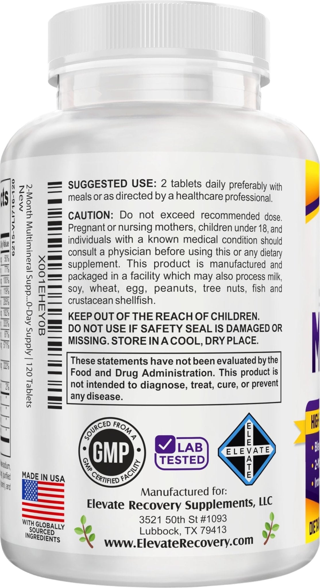 2-Month Multimineral Supplement Support Iron-Free Formula | Daily Multiminerals | Multi-Mineral Supplements | Minerals Complex | 60-Day Bulk Supply | 120 Tablets - Maple Wellness Supplements