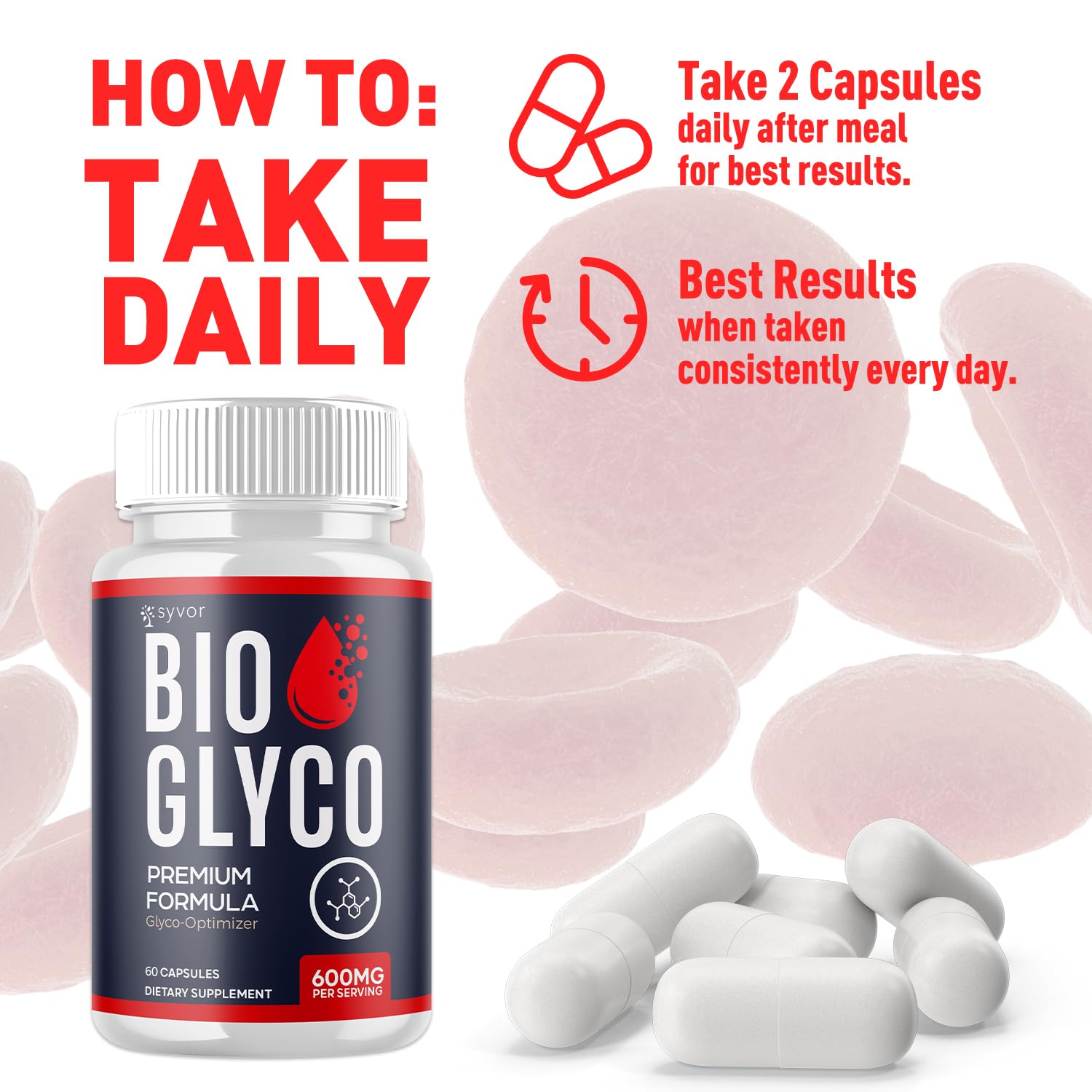 (2 Pack) Bio Glyco Capsules, Official BioGlyco Blood Health Support Pills with All Natural Ingredients, Advanced Blood Optimizer with Maximum Strength Premium Vitamins for Women & Men (120 Capsules) - Maple Wellness Supplements