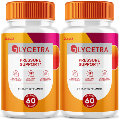 (2 Pack) Glycetra Capsules, Glycetra Blood Support Supplement Advanced Formula Premium Blend All Natural Balance Flow, Glicetra Pills Maximum Strength Glycogen Support Health Wellness Review (120 Ct) - Maple Wellness Supplements
