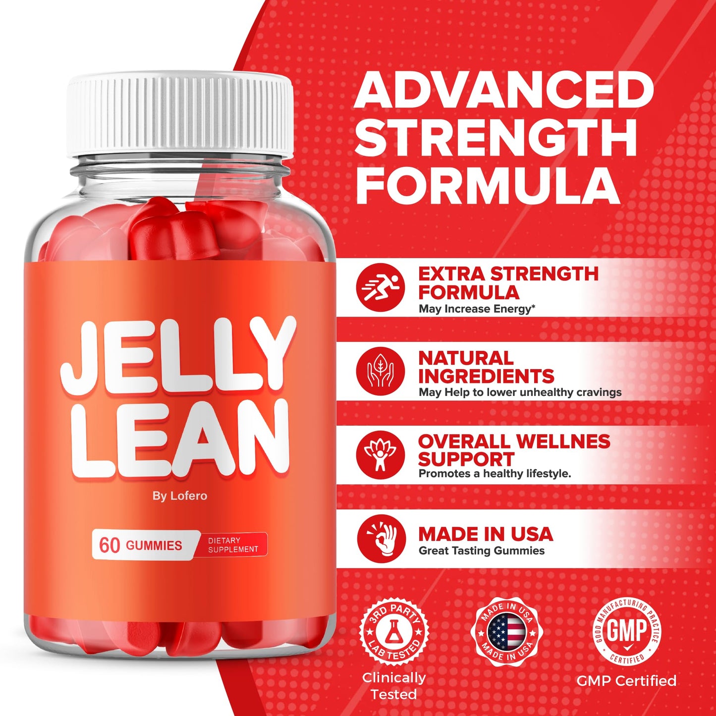 (2 Pack) Jelly Lean Gummies, JellyLean Gummys Loss Support Formula, Premium All-Natural Ingredients Advanced Maximum Strength for Overall Health & Wellness Supplement - Maple Wellness Supplements