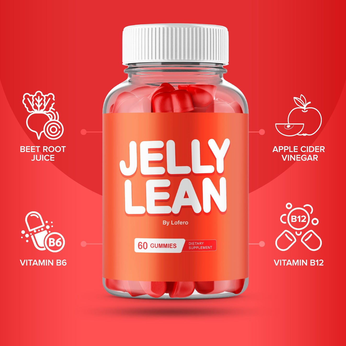 (2 Pack) Jelly Lean Gummies, JellyLean Gummys Loss Support Formula, Premium All-Natural Ingredients Advanced Maximum Strength for Overall Health & Wellness Supplement - Maple Wellness Supplements