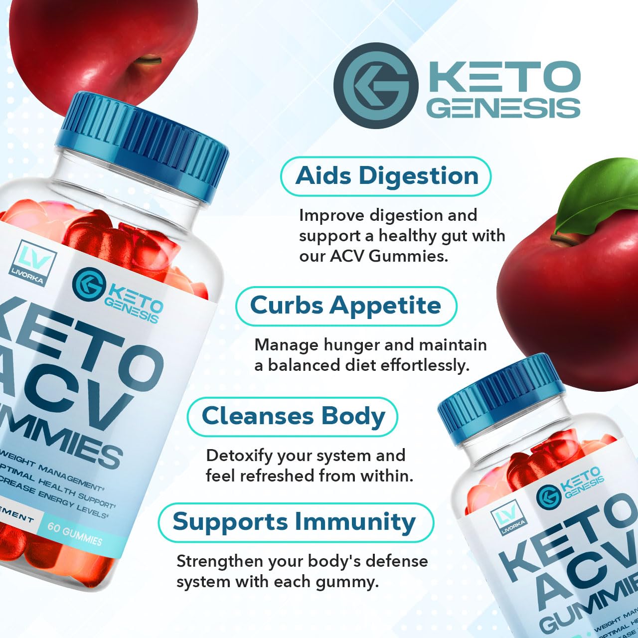 2 Pack - Keto Genesis Keto ACV Gummies Advanced Weight Loss, Genesis ACV, Genesis - Maple Wellness Supplements